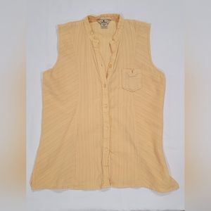 Woolrich yellow 100% cotton button up tank Women's M